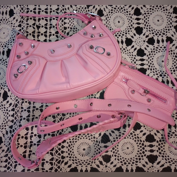 NWOT Y2K Crossbody bag Purse vegan leather Trendy shoulder bag - Picture 7 of 8